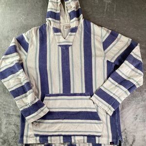 Faherty Blue and White Striped Hoodie